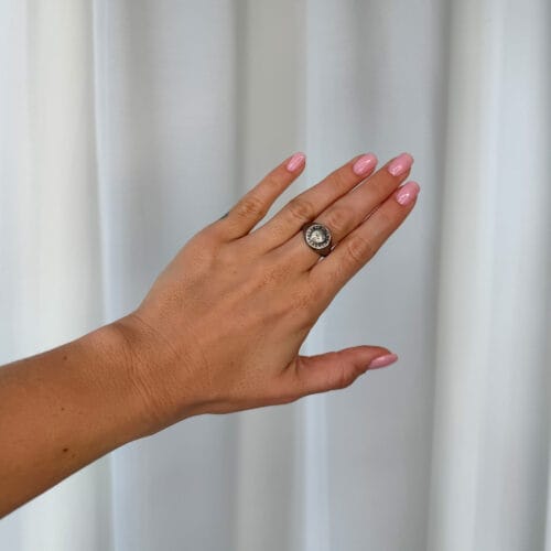 ring freja coin pavé