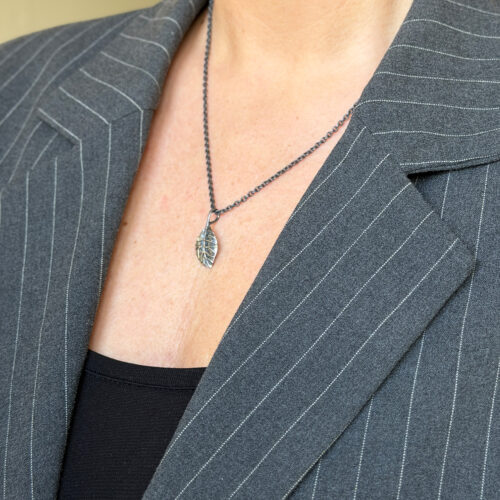 beech silver blad vedhæng (s)