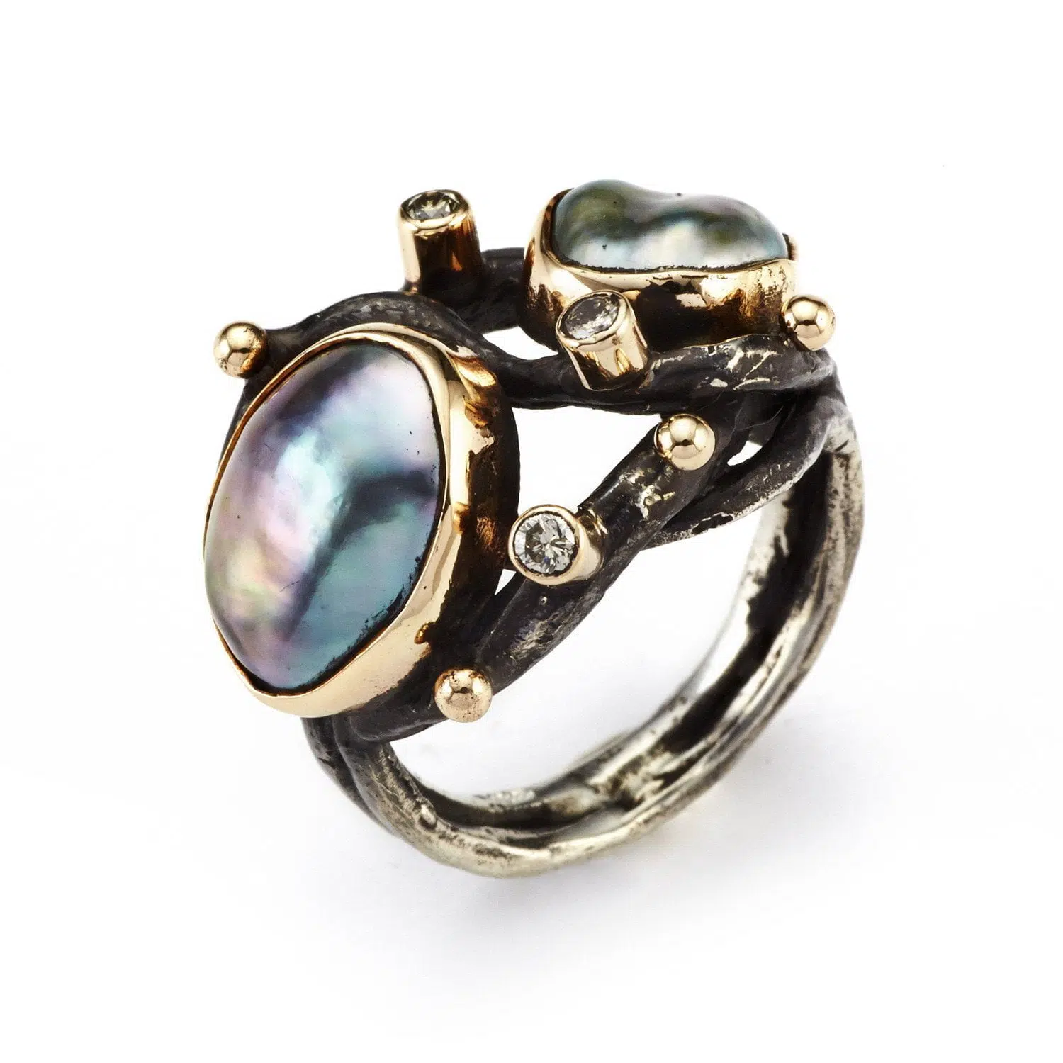 Galileo Tahiti Perle Ring Med Diamanter