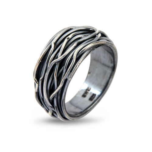 sølv ring med mange tråde ropes