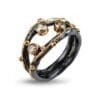 Dobbelt Ringskinne Sølvring Med Diamanter