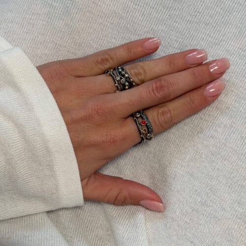 ring zeus triple precious stones