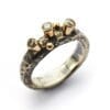 antique triple brill sølv ring med tre diamanter