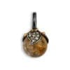 leaf pendant of silver holding jewellery stone rutile quartz