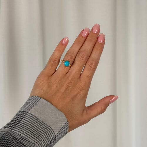 ring victoria rose turquois cab