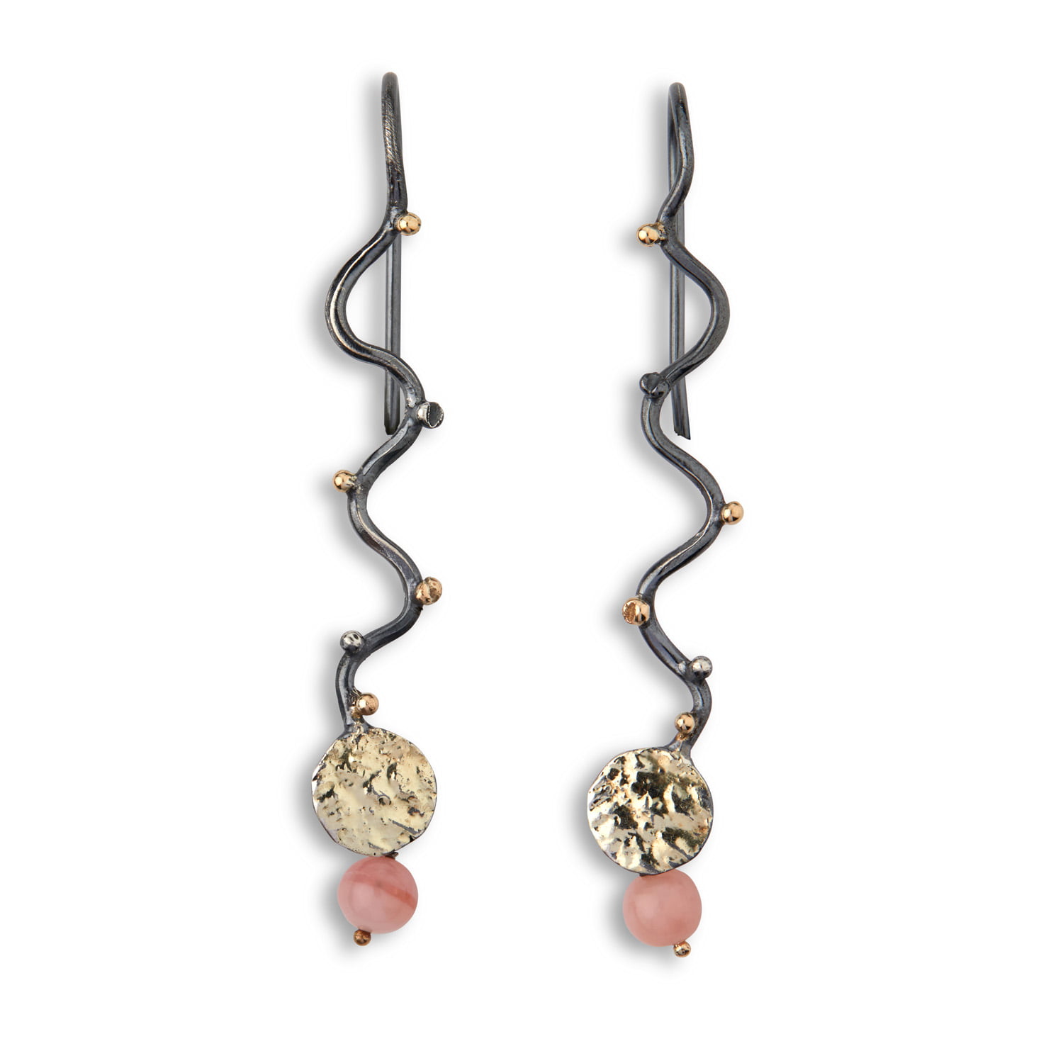grace sølv ørehænger med pink opal