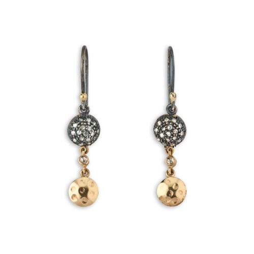 diamond ball and gold plated earhangers