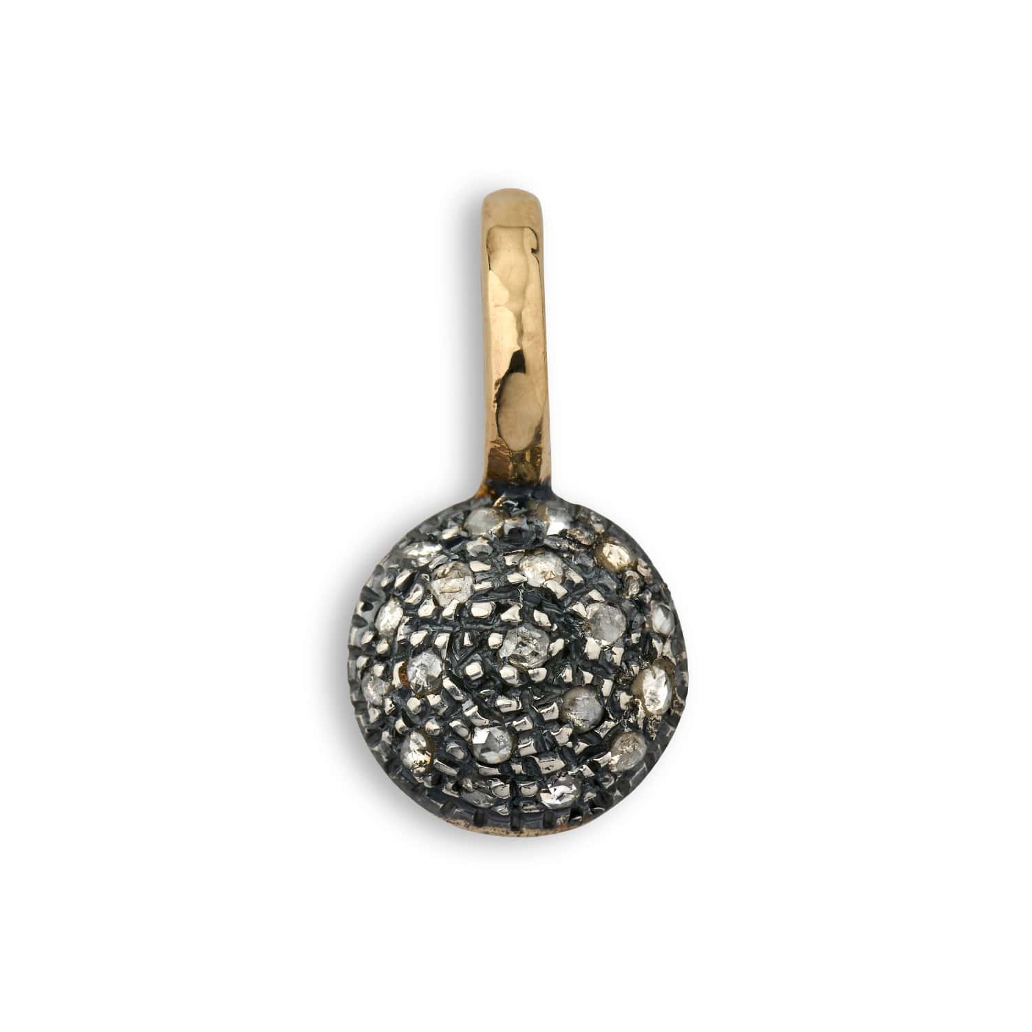 Ball Pendant In Silver And Gold With Diamond