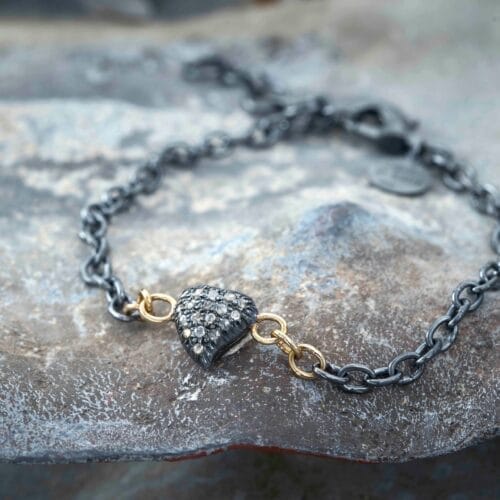 chain victoria heart pave armbånd