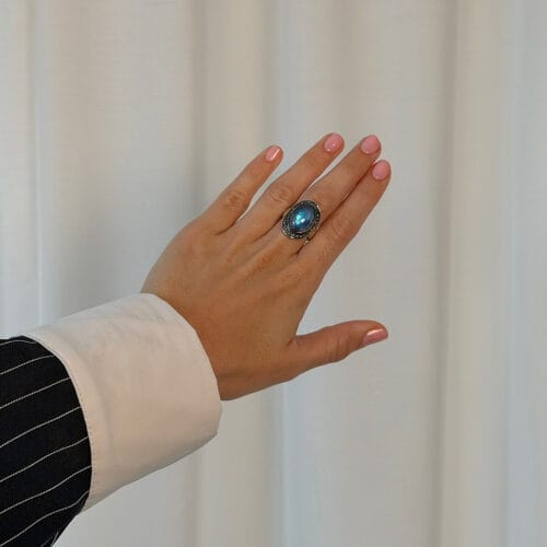 ring corso boho rainbow moon