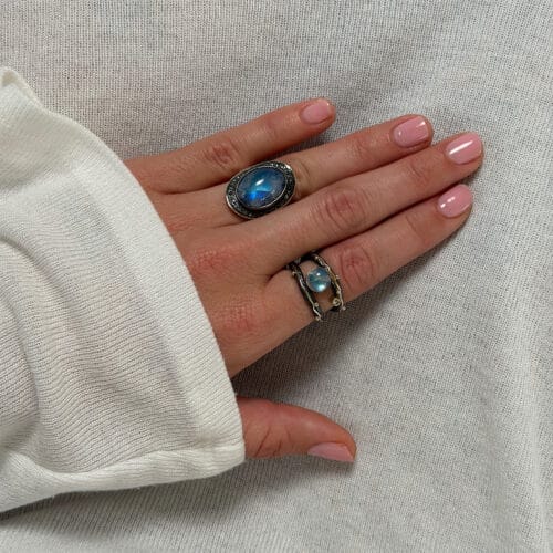 ring corso boho rainbow moon