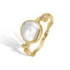 Ukurant Guldring Med Perle Og Diamant