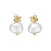 guld perle ørestikkere med diamanter
