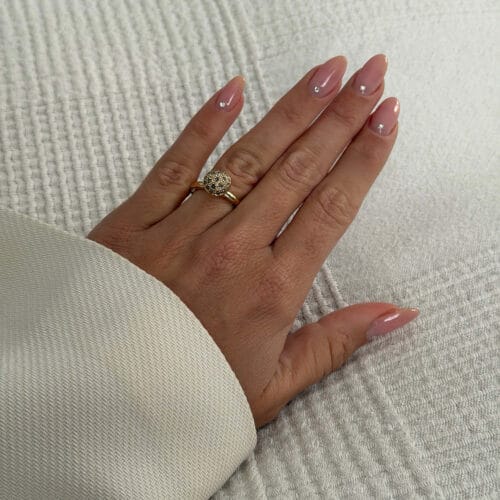 victoria rose gold pavé ring