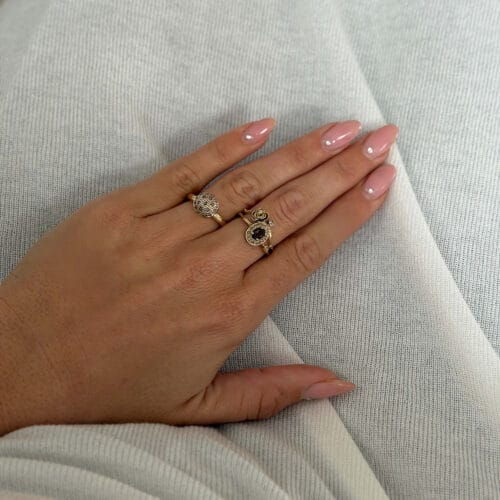 victoria rose gold pavé ring