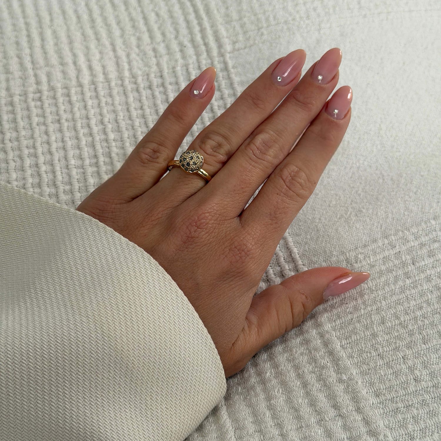 victoria rose gold pavé ring