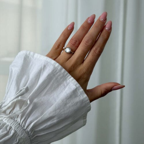 zenith white keshi ring