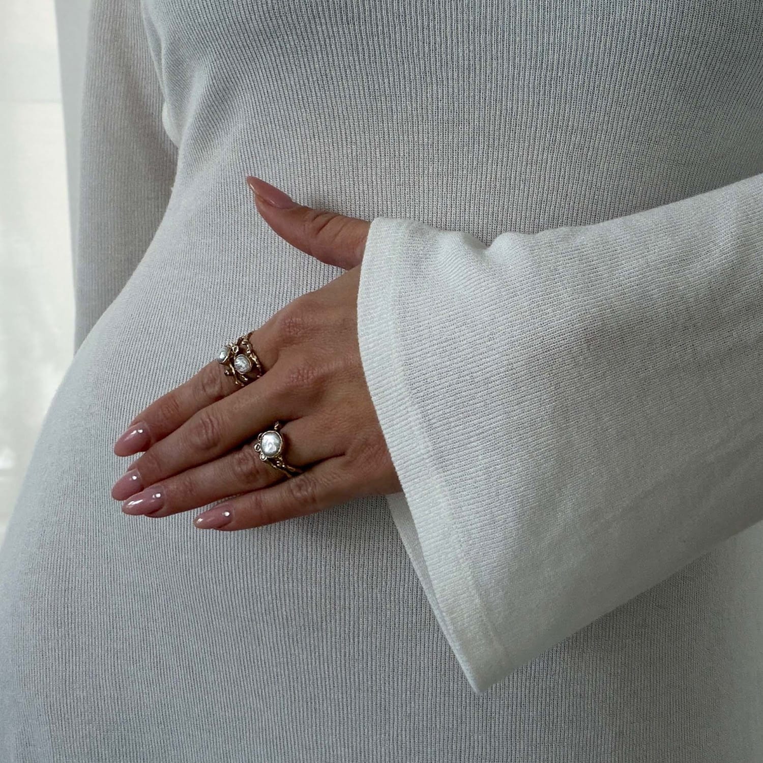 zenith duo white keshi ring