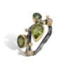 Ring med diamanter, grøn turmalin og peridot