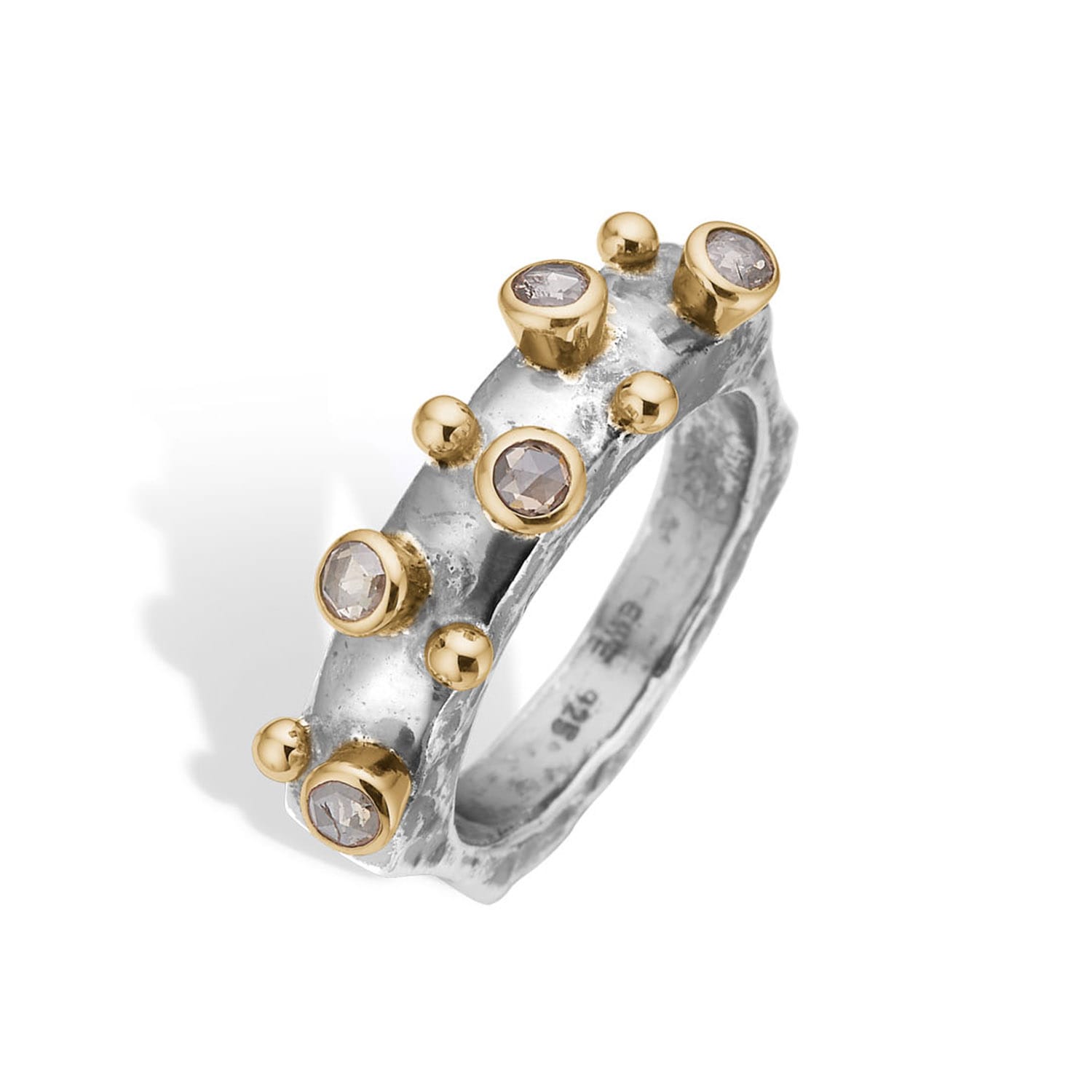 manhattan 5 rose silver ring