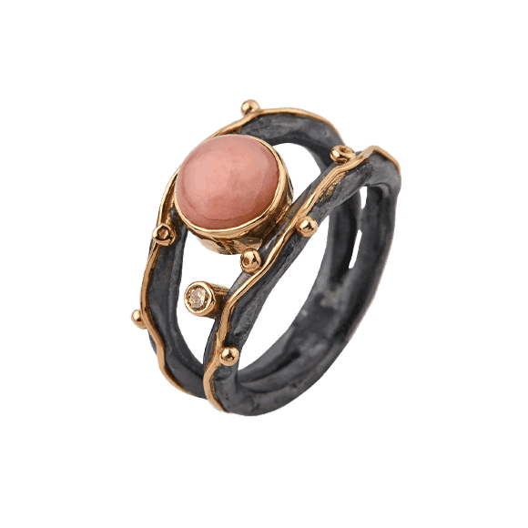 Ring med Pink Opal