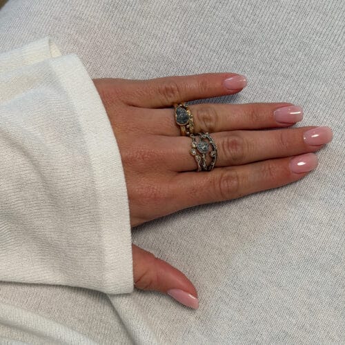 grace single triple brill polished ring