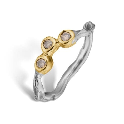 Unik ring med guld og diamanter