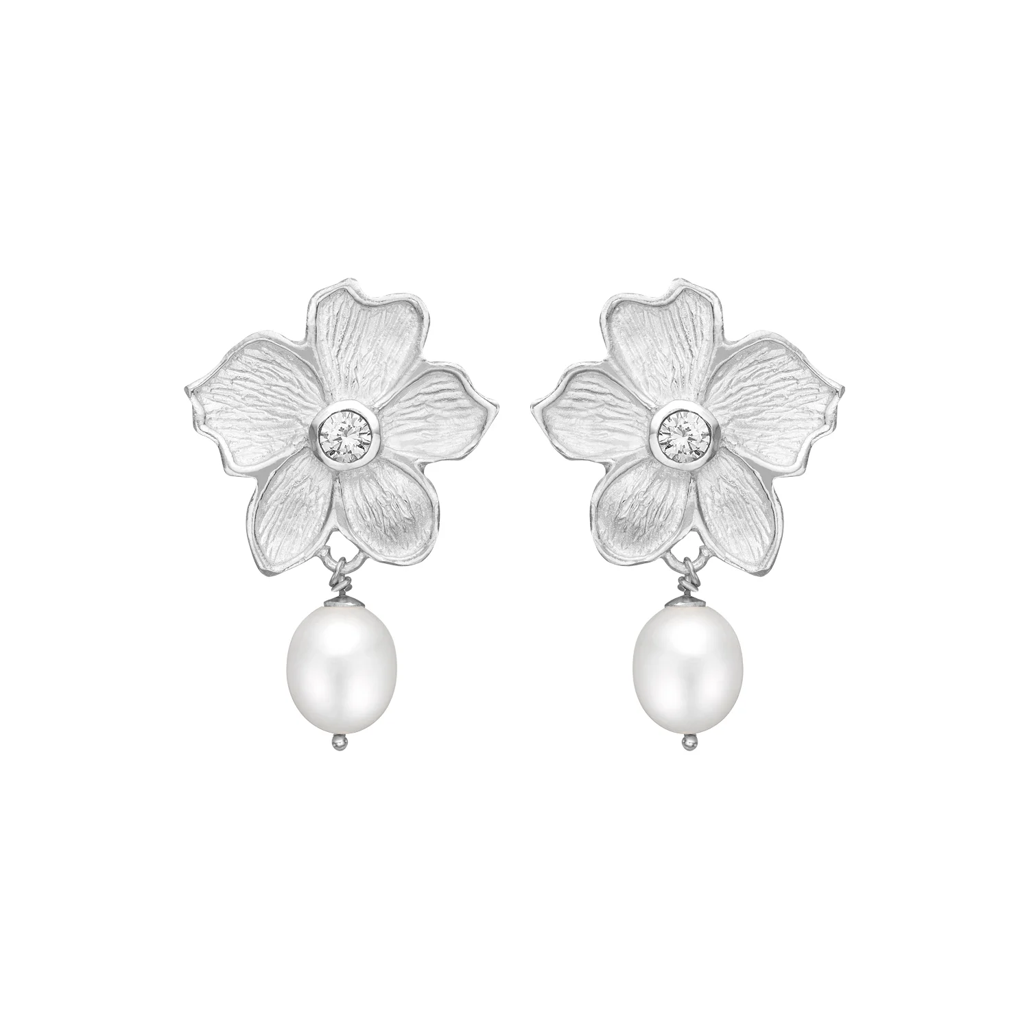 Poppy Zirconia & Pearl (S) Ørestikkere