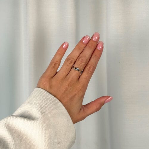 grace single blue aqua faceted ring