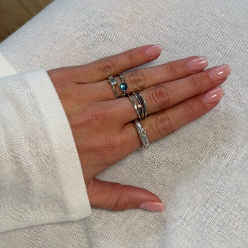 grace single blue aqua faceted ring