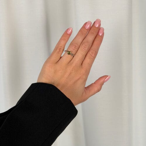 grace single peridot cabochon ring