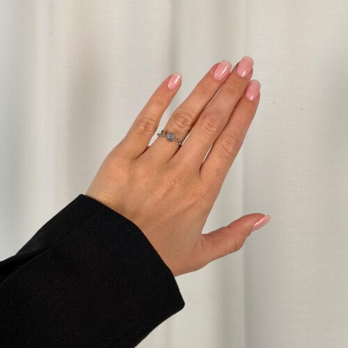 grace single blue aqua cabochon ring