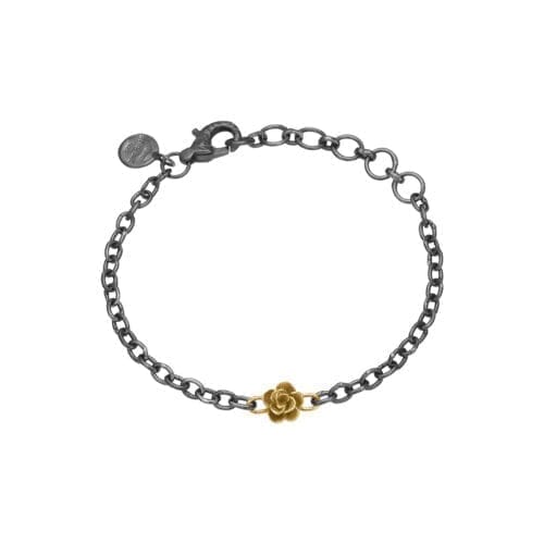 Elegant armbånd med guldblomst vedhæng