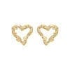 Guldhjerteformede øreringe i unikt design