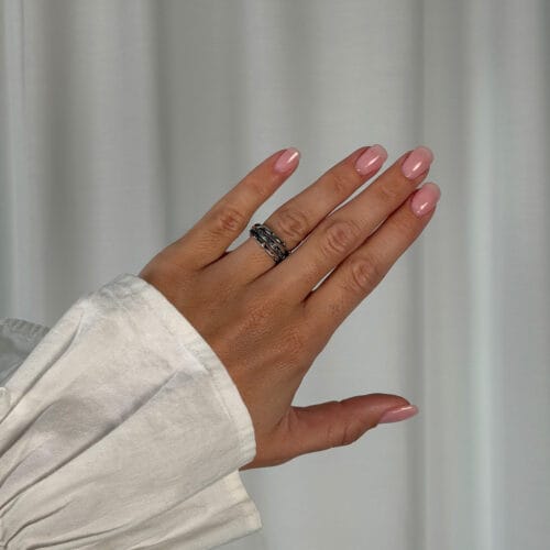 lotus trio pavé sølv ring