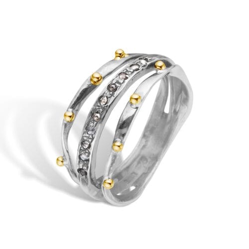 lotus pavé sølv ring