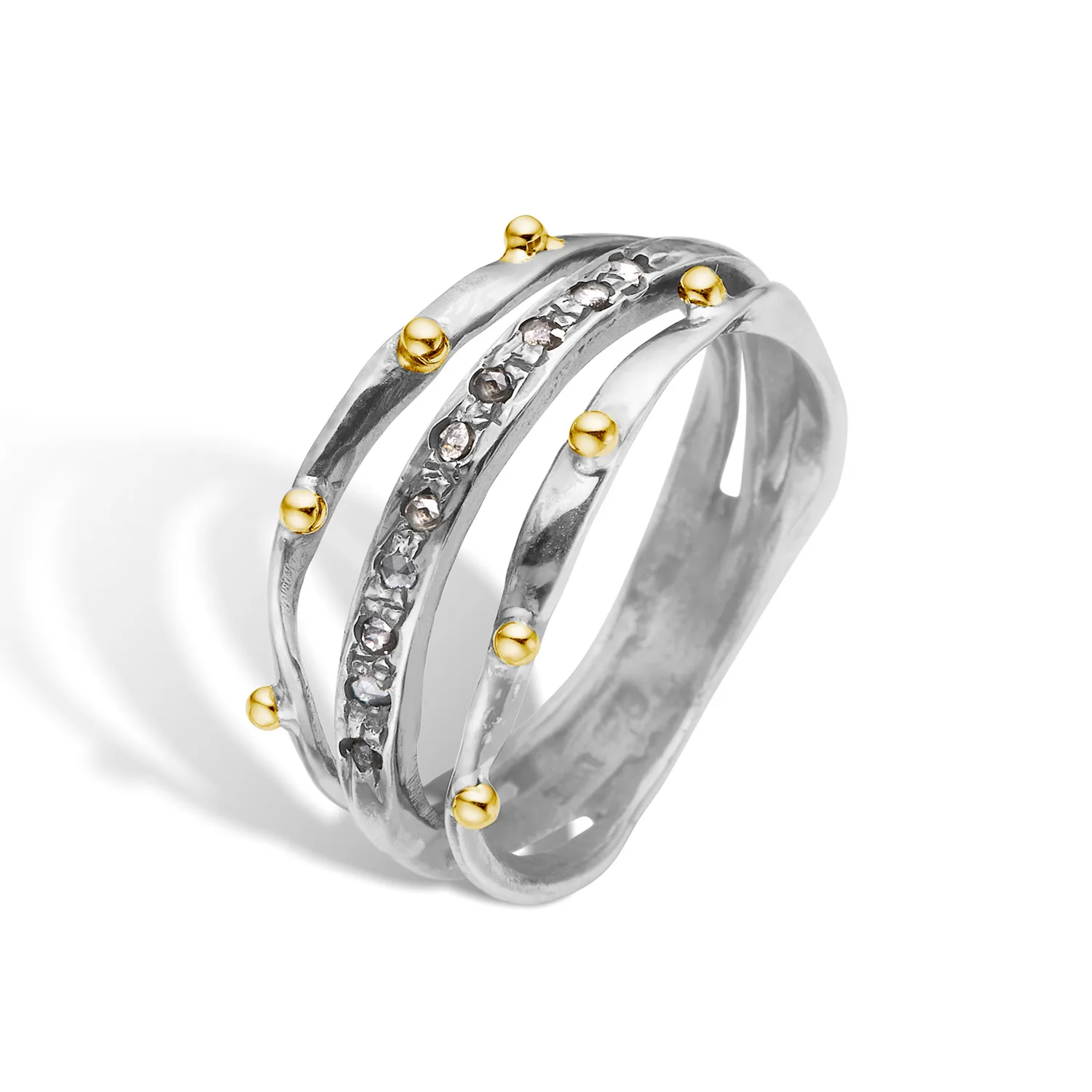 lotus pavé sølv ring