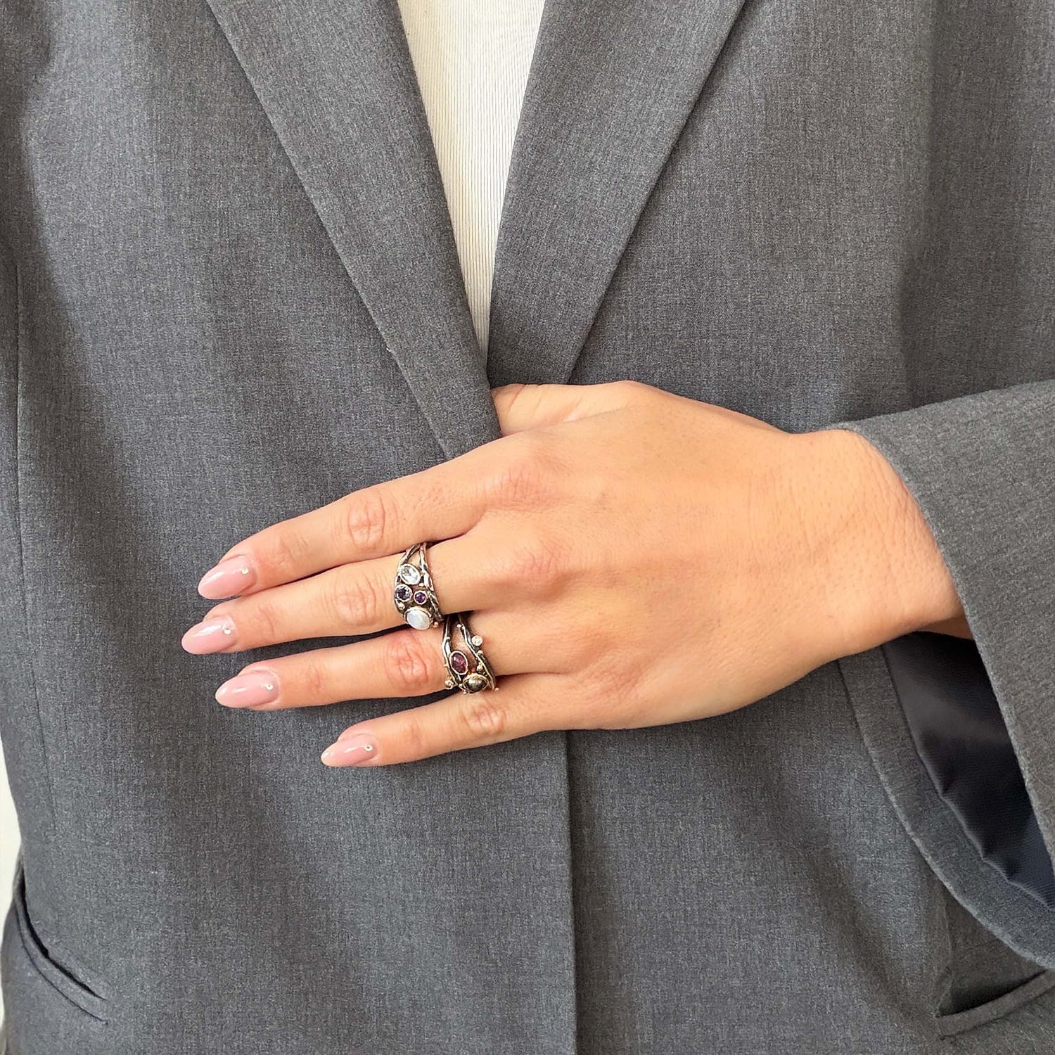 grace duo boquet blue ring