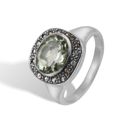 frida signet pavé green amethyst
