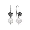 Aphrodite Silver Rose Pearl ørehængere