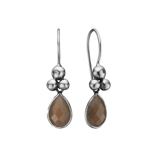 Rose Buds Drop Grey Moonstone ørehængere