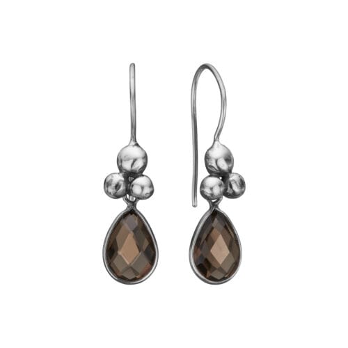 Rose Buds Drop Smoky Quartz ørehængere