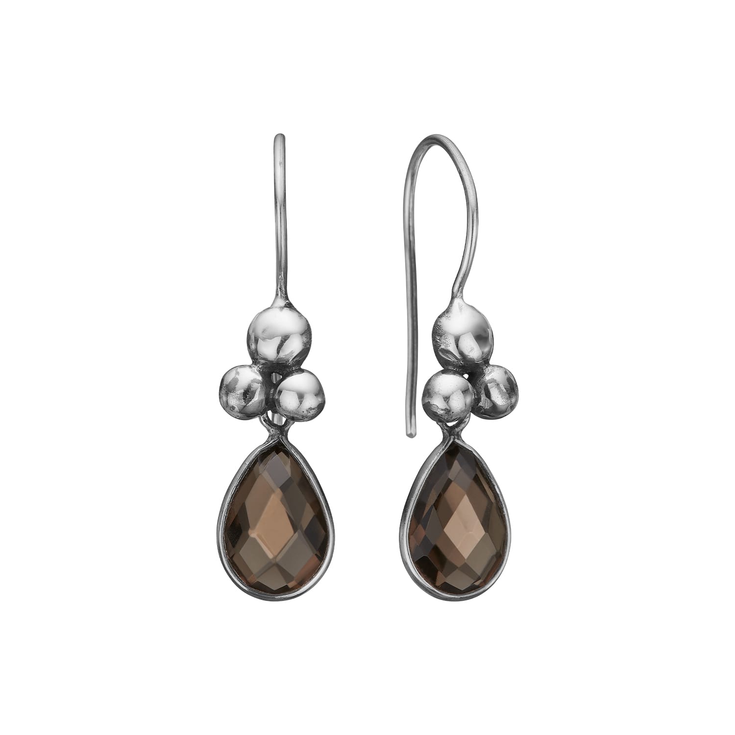 Rose Buds Drop Smoky Quartz ørehængere