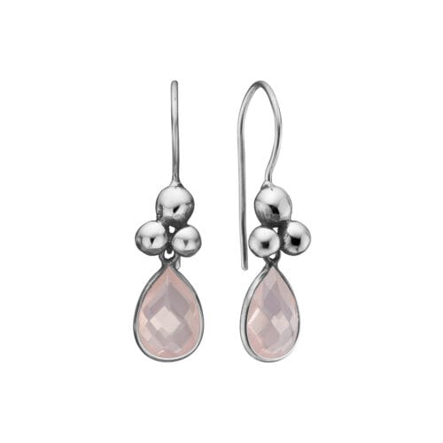 Rose Buds Drop Rose Quartz ørehængere