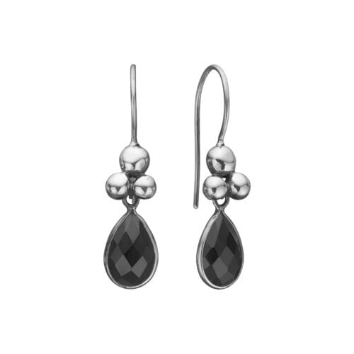 Rose Buds Drop Black Onyx ørehængere