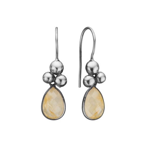 Rose Buds Drop Rutile Quartz ørehængere