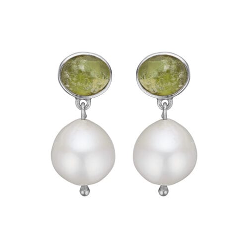 Siv Raw PeridotPearl ørestikkere