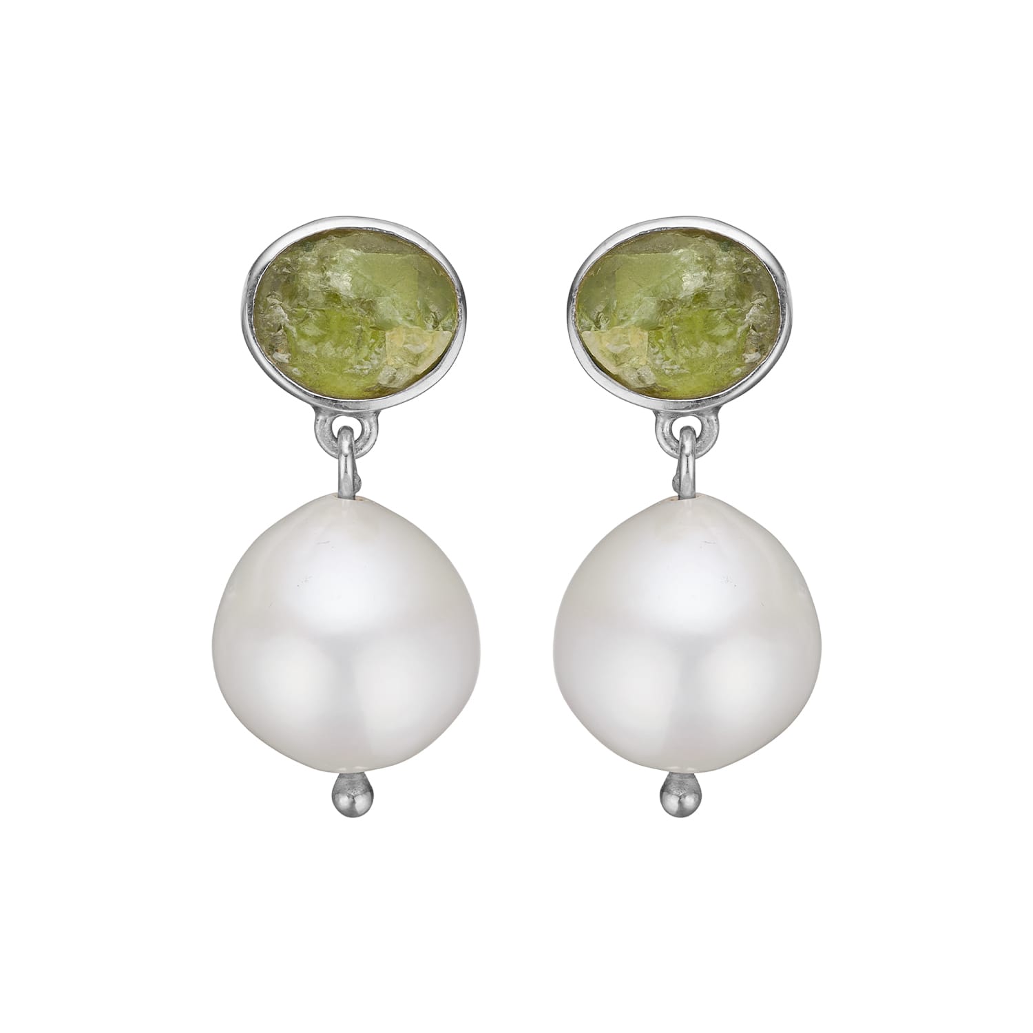Siv Raw PeridotPearl ørestikkere